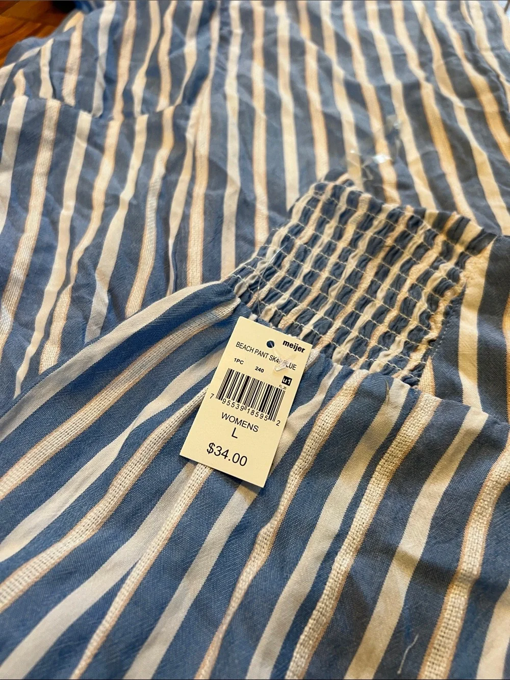 Angie Blue and White Striped Wide-Leg Cropped Pants new with tags - Picture 14 of 14